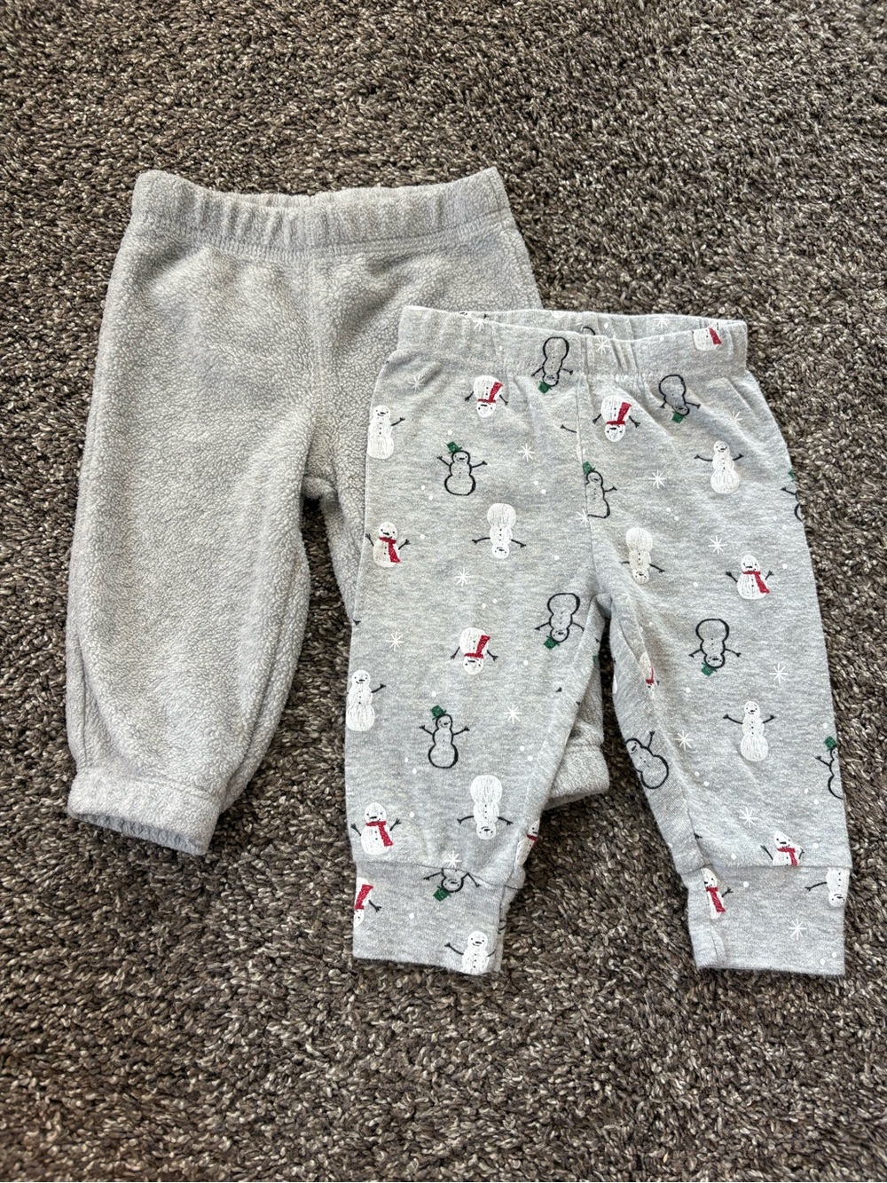 Carter's Grey Plush Joggers & Snowman Print Pants Set